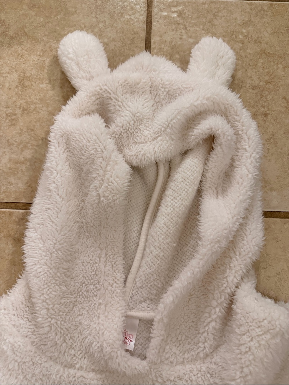 Wondershop White Sherpa Teddy Bear Ear Hoodie Pullover - Picture 4 of 6